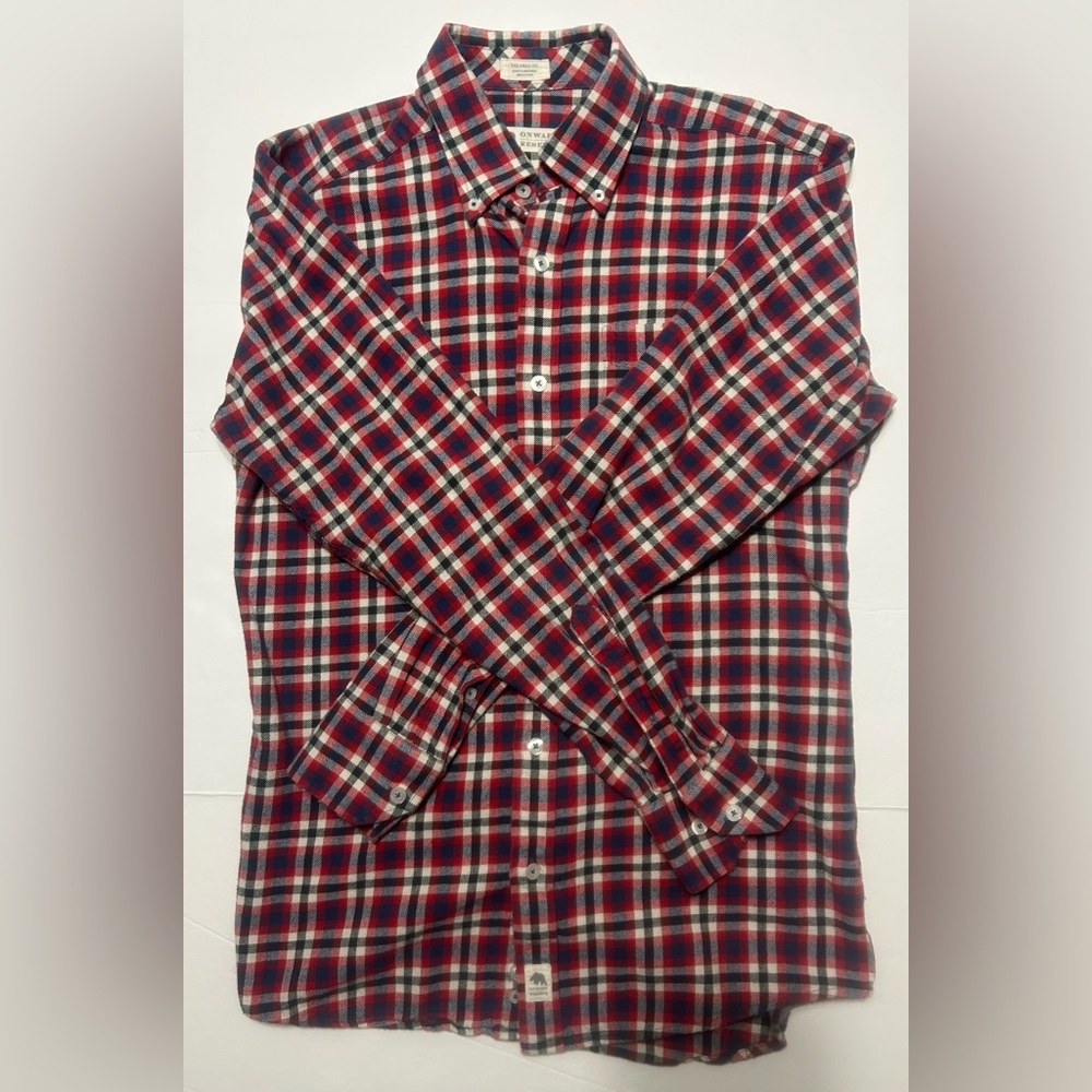 Onward Reserve Blue, Red, & Black Plaid Flannel Shirt S